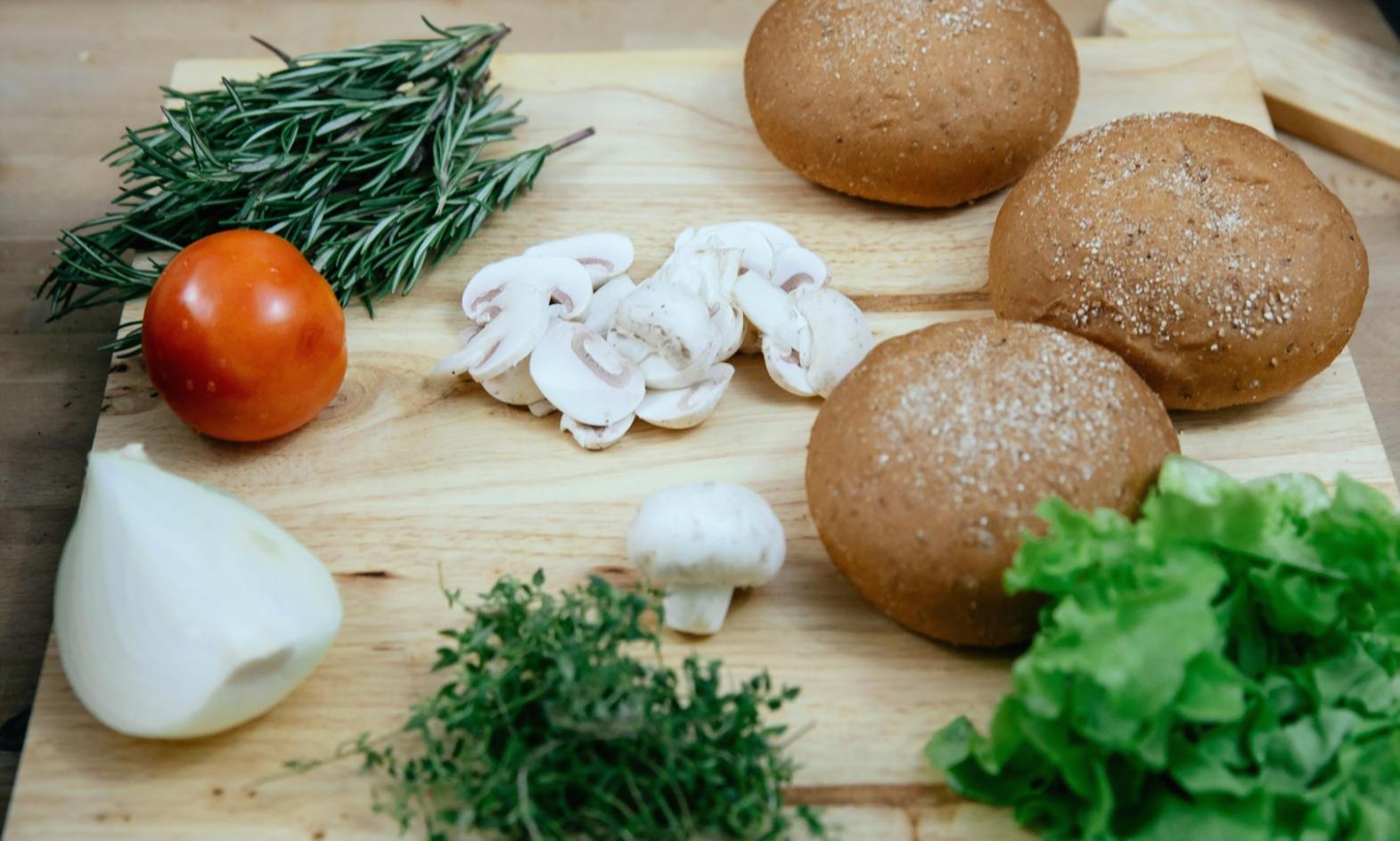 Professional event meal setup with carefully arranged dishes and presentation